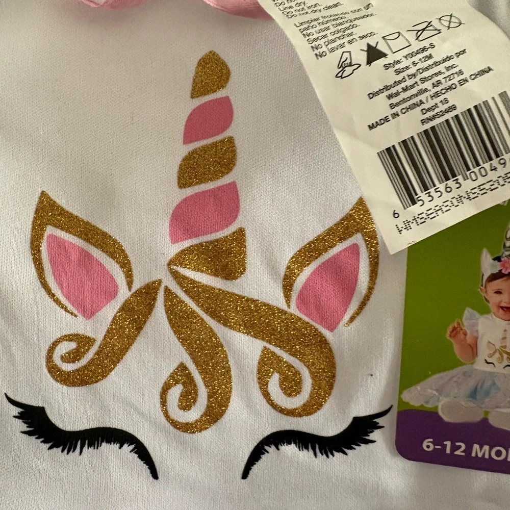6 - 12 Months Unicorn theme costume - Party Dress w headband New